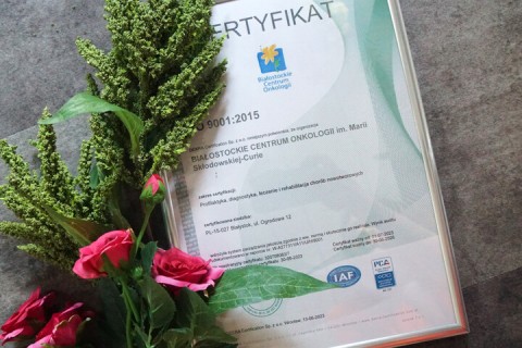 zdjęcie przedstawia dokument - certyfikat ISO 9001:2015
