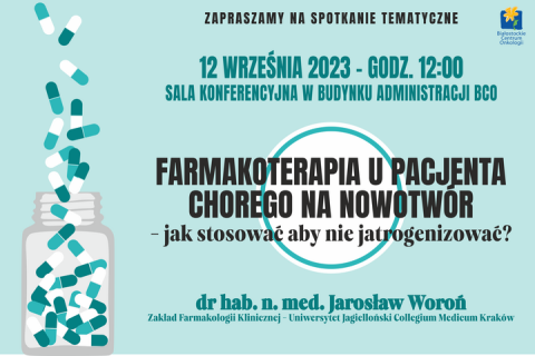 plakat informujący o spotkaniu z dr. hab. n. med. Jarosławem Woroniem